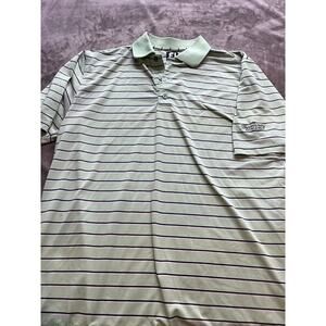 Footjoy Polo Shirt Mens Large Green White FJ Brasstown Valley‎ resort & Spa